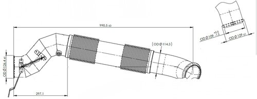 Exhaust Pipe W. Bellow for Scania