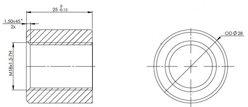 Sensor Bushing, M18x1.5