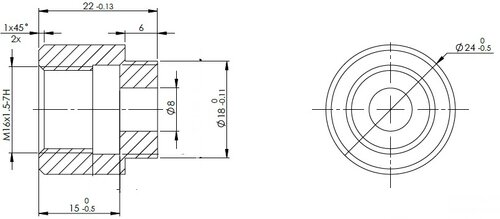 Sensor Bushing, M16x1.5