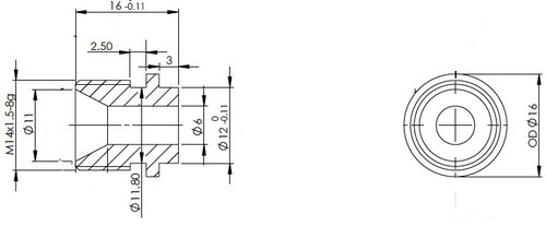 Sensor Bushing, M14x1.5