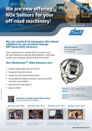 Dinex are now offering NOx Sensors for your off-road machinery!