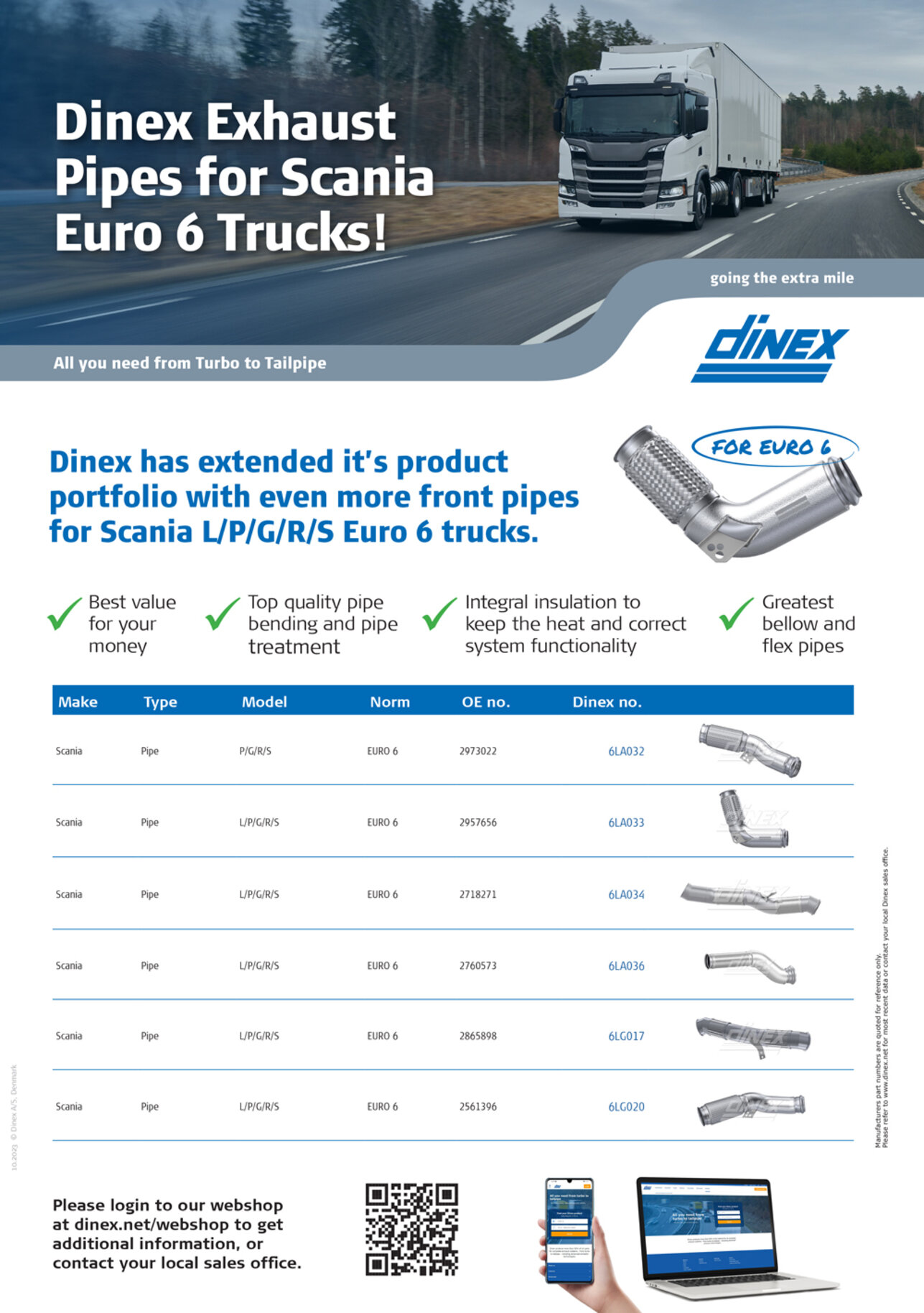 Dinex Exhaust Pipes for Scania Euro 6 Trucks!