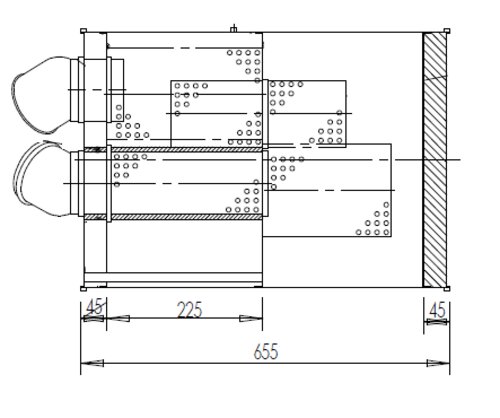 Middle Silencer 850mm, 263mm, 77.0/88.9, ALU