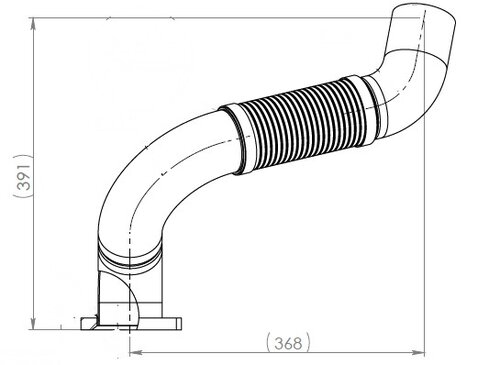 Exhaust Pipe w. Flex, D2S+ for MAN