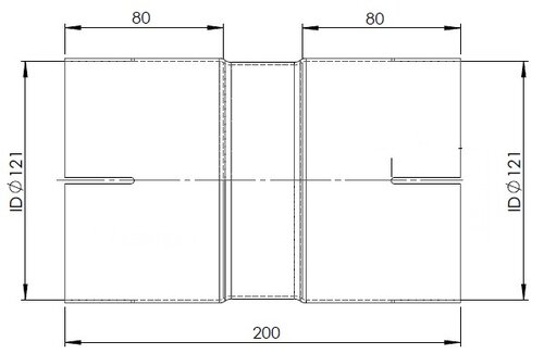 Pipe Connector, ID=121 / L=210, ALU