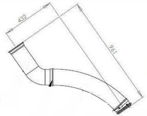 Exhaust Pipe w. Flex, D2S for DAF