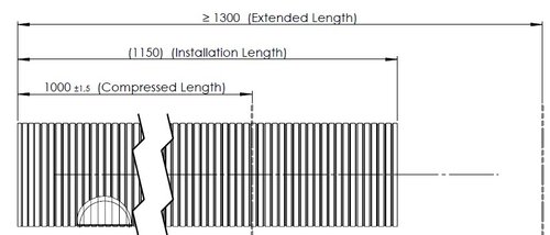 Flex Pipe, D2S+, OD/ID=106.7/102.7 L=1000, SS