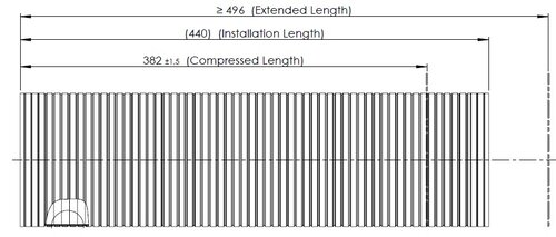 Flex Pipe for MAN, D2S+, OD/ID=125.5/121.2 L=382, SS