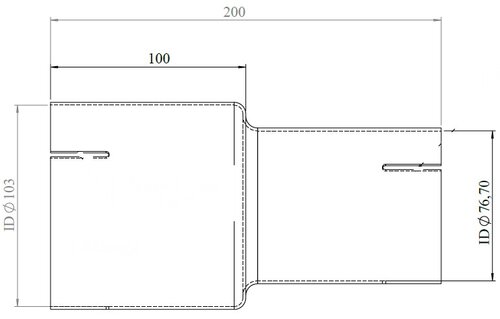 Pipe Adaptor ID/ID=76.7/103 L=200, ALU