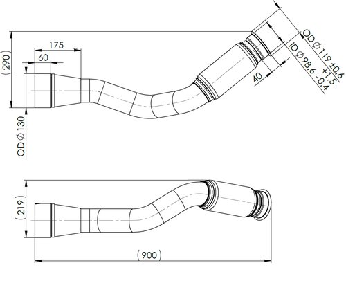 Exhaust Pipe w. Bellow for Mercedes