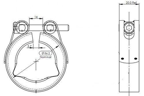 Exhaust Clamp, Veefit for Scania