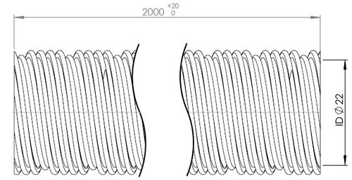 Flex Pipe, AHE, ID=22 L=2000, SS