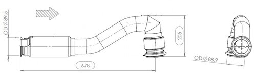 Exhaust Pipe w. Bellow for DAF