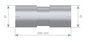 Pipe Connector, ID=101 / L=300, ALU