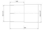 Pipe Adaptor, ID/OD=115/127 L= 200, ALU