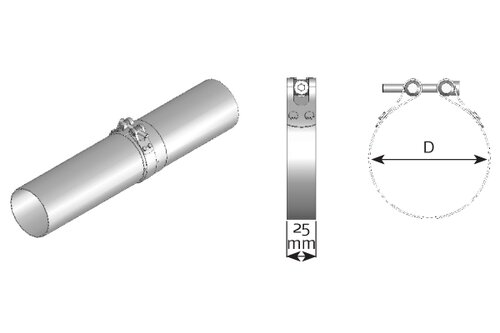 TightFit Clamp, Ø=51-54 mm, ALU