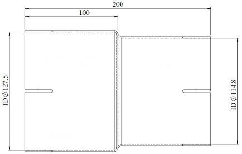 Pipe Adaptor ID/ID=120.5/127.5 L=200, ALU