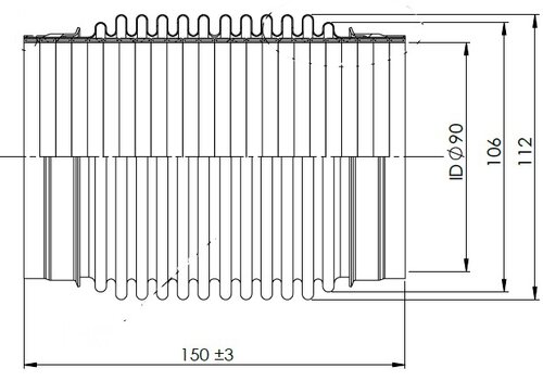 Bellow , Ø=90 / L=150,