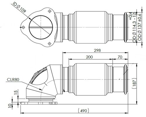 Exhaust Pipe w. Bellow for DAF