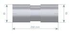 Pipe Connector, ID=61 / L=200, ALU