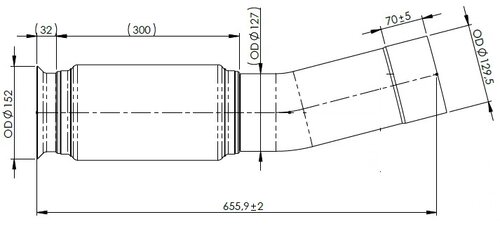 Exhaust Pipe w. Bellow for Mercedes