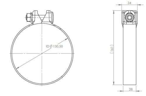 Heavy Duty Clamp, Ø=130.5 mm for Renault/Volvo