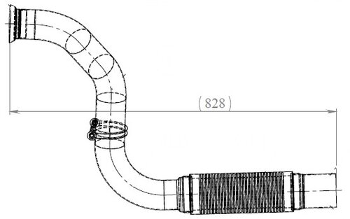 Exhaust Pipe w. Bellow for Mercedes