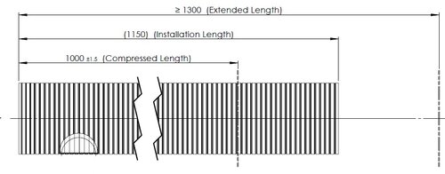 Flex Pipe, D2S+, OD/ID=106.1/102.7 L=1000, ZINC