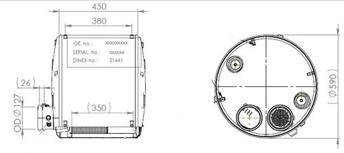 Silencer w. SCR for DAF