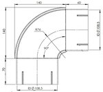 90ø Exhaust Elbow, ID=108.5 / L=200/210, SPD