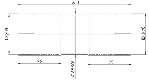 Pipe Connector, ID=90 / L=250, ALU