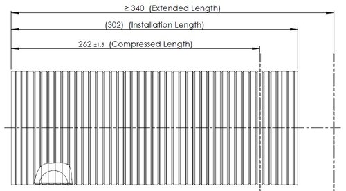 Flex Pipe for Scania, D2S+, OD/ID=118.9/115.5 L=262, SS