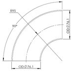 90° Elbow Cast OD=76.1 / T=2, INOX