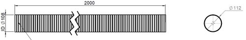 Flex Pipe, D2S, OD/ID=112/108 L=2000, SS