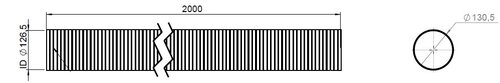 Flex Pipe, D2S, OD/ID=130.5/126.5 L=2000, SS