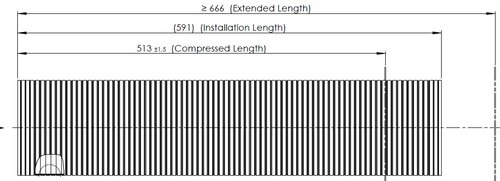 Flex Pipe, D2S+, OD/ID=131.7/128.3 L=513, ZINC