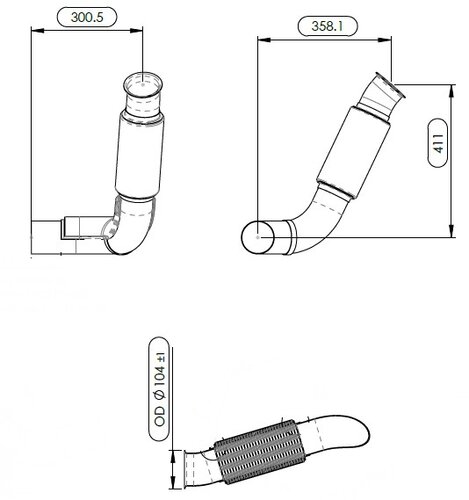 Exhaust Pipe w. Bellow for International