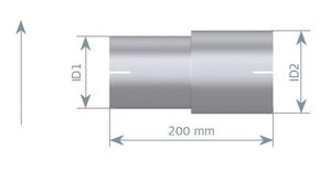 Pipe Adaptor ID/ID=102.1/114.8 L=200, ALU