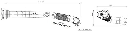 Exhaust Pipe w. Flex, D3S for Volvo