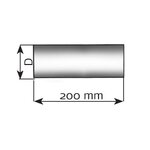 Pipe Connector, OD=62 / L=200, ALU