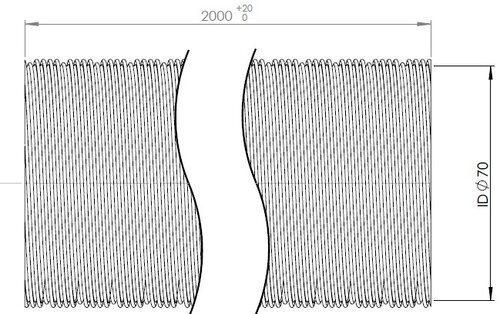 Flex Pipe, AHE, ID=70 L=2000, SS