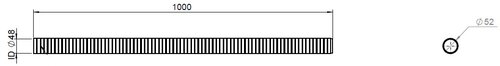 Flex Pipe, D2S, OD/ID=52/48  L=1000, ZINC