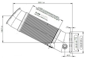 Exhaust Flex Pipe, D2S+ for Scania