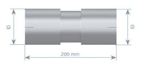 Pipe Connector, ID=61 / L=200, ALU