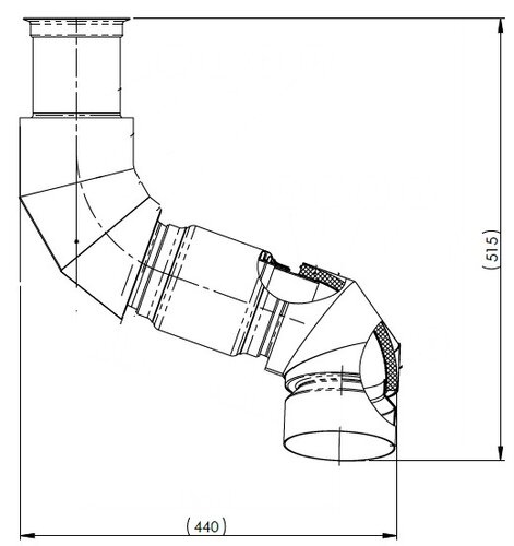 Insulated Exhaust Pipe, w. Bellow for Mercedes