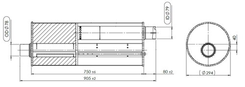 Middle Silencer for Iveco, E-line