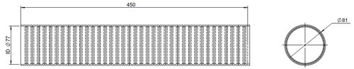 Flex Pipe, D2S, OD/ID=81/77 L=450, SS