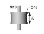 Rubber Mounting for DAF, Ø=50 /L=77, M10, ZINC