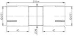 Pipe Connector, ID=71 / L=210, ALU