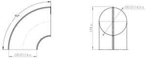 90° Elbow Welded/Thin Wall OD=114.3 / T=1.5, SPD